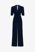 Alana jumpsuit in midnight blue velvet