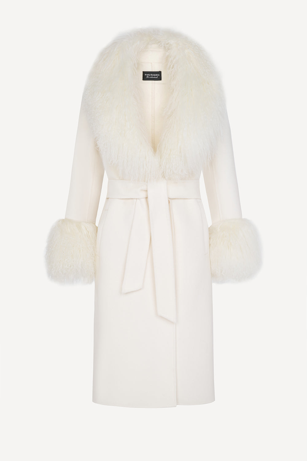 Luxe Mongolian shearling trim coat