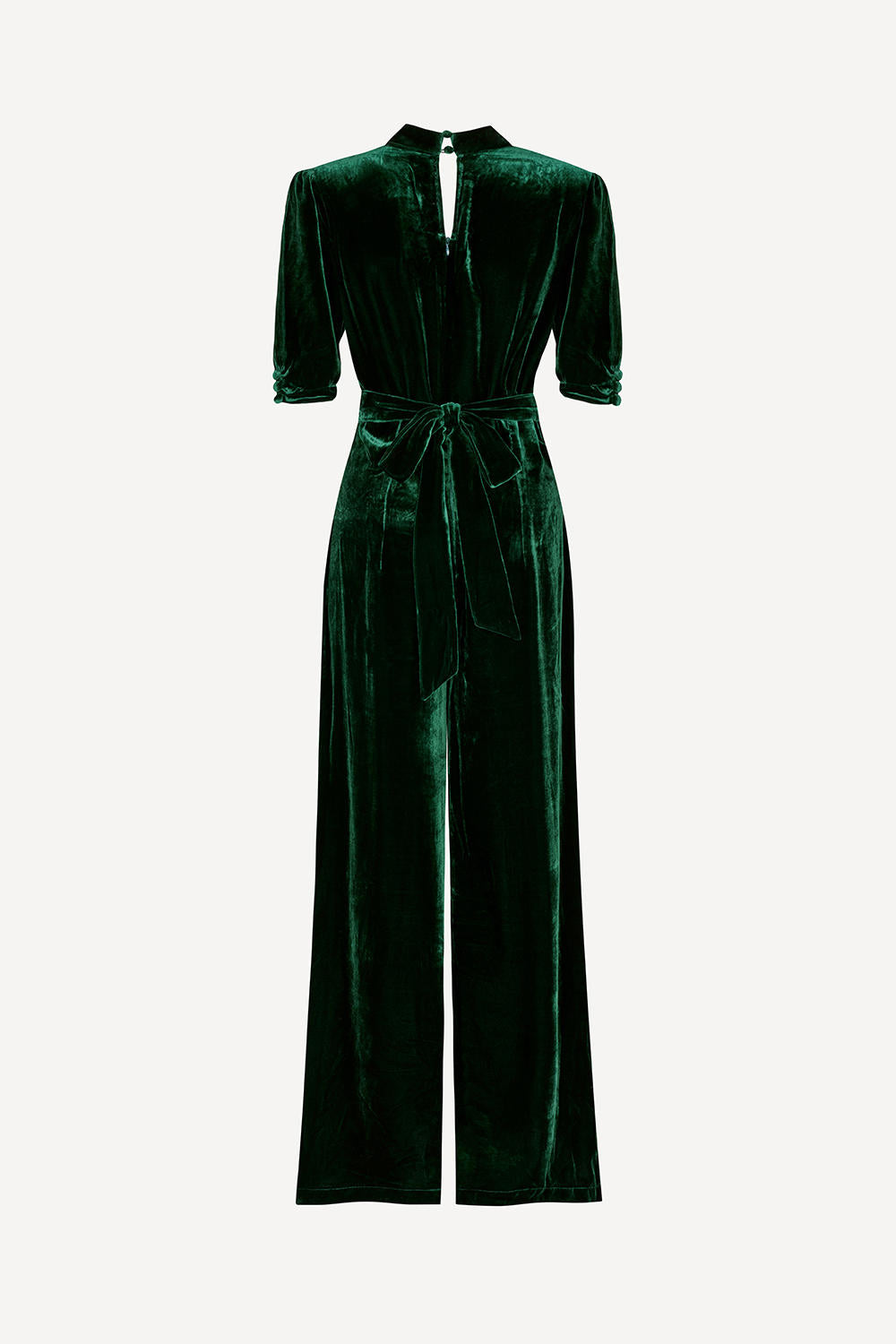 Green Silk Velvet Jumpsuit