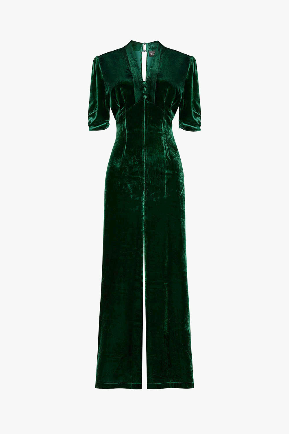 Green Silk Velvet Jumpsuit