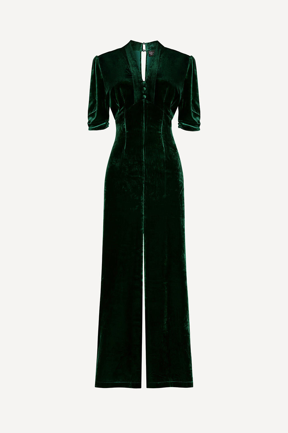 Green Silk Velvet Jumpsuit